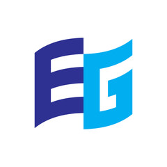 Flag with letter EG logo design vector