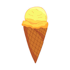 Hand drawn lemon ice cream.