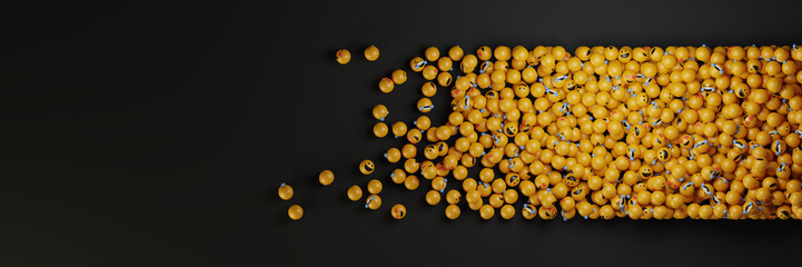 Infinite emoticons 3d rendering background, social media and communications concept