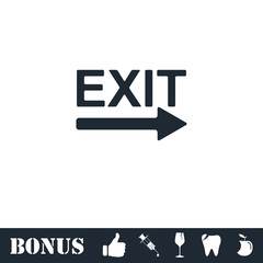 Fototapeta premium Exit icon flat