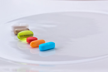 variety of medication pills - inline closeup