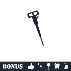 Jackhammer icon flat