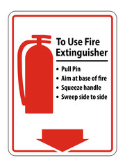 Symbol How To Use Fire Extinguisher Sign Isolate On White Background,Vector Illustration