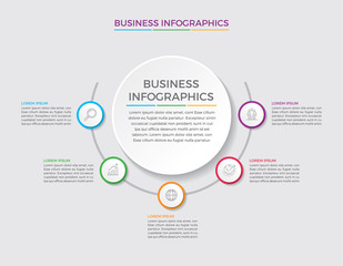 Infographic design vector and marketing icons can be used for workflow layout, diagram, annual report, web design. Business concept with 5 options, steps or processes. - Vector 