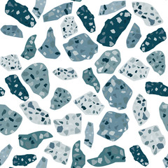 Marble wallpaper on white background. terrazzo seamless pattern