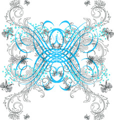 Swirly Floral Butterly