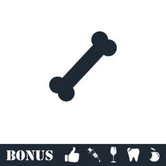 Dog Bone icon flat