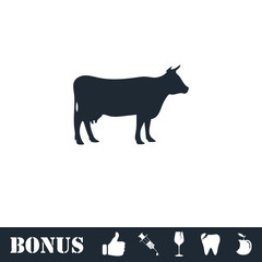 Cow icon flat