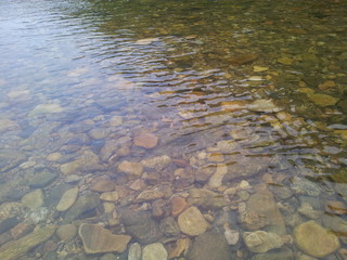 Transparent water surface with copy space for background and texture