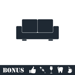 Sofa icon flat