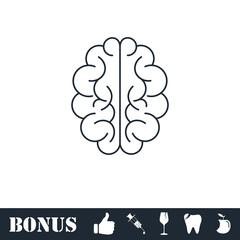 Brain icon flat