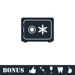 Safe icon flat