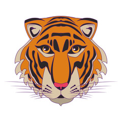Obraz premium bengal tiger face icon cartoon