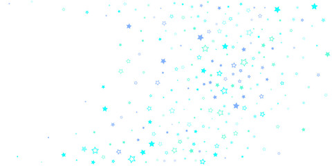 Blue, cyan, turquoise glitter stars confetti
