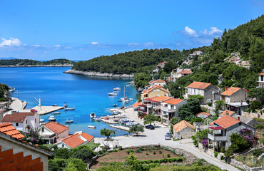 Fototapeta na wymiar Coastal village in the islands of Croatia. 