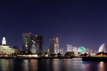 Obraz na płótnie Canvas yokohama city at night