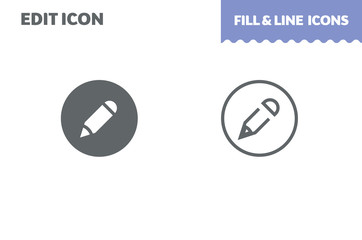 Edit icon, vector. Fill and line. Flat design. Ui icon