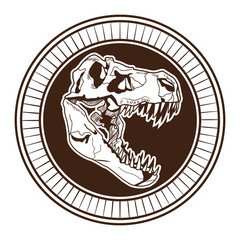 dinosaur head skeleton drawn tattoo icon