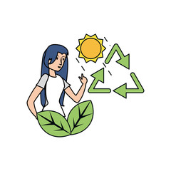 Avatar woman and leaves design