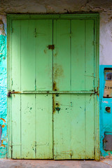 Old doors in old Moroccan city