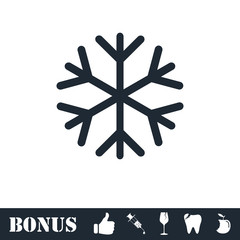 Snowflake icon flat