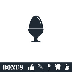 Egg On Stand icon flat