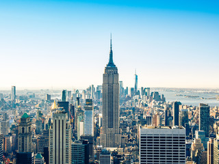 Fototapeta premium Widok rano na Manhattanie w Nowym Jorku