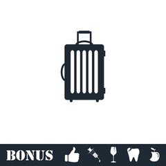 Suitcase icon flat