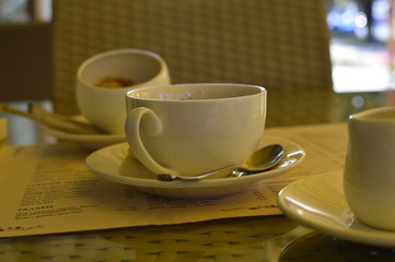 Coffee and tea with sweets