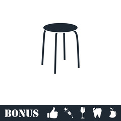 Stool icon flat