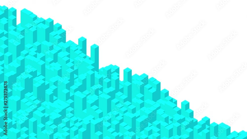 Poster cube box square bar 3d virtual isometric shuffle wave pattern, blockchain technology concept design 