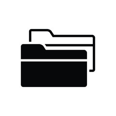 Black solid icon for folders file