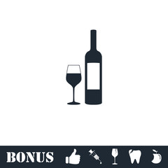 Wine icon flat