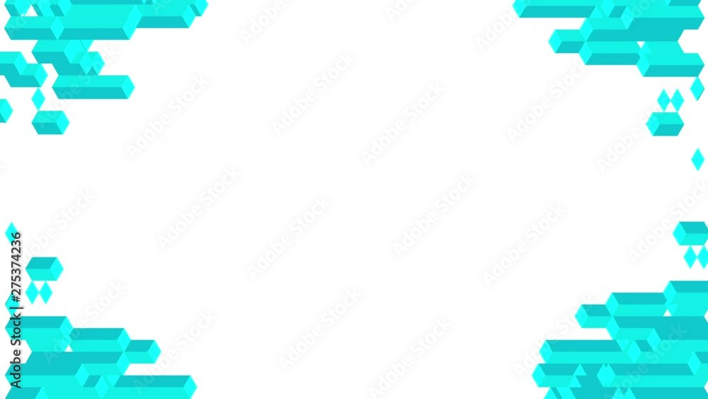 Poster cube box square bar 3d virtual isometric shuffle wave pattern, blockchain technology concept design 