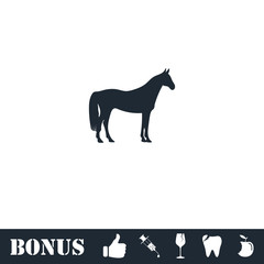 Horse icon flat