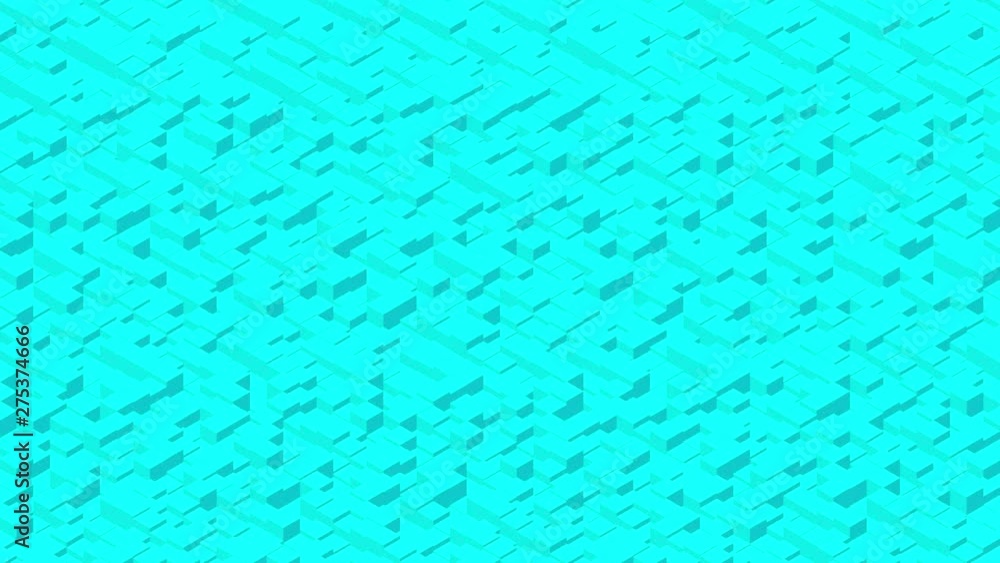 Poster cube box 3d virtual isometric wave pattern, blockchain technology concept design illustration blue c