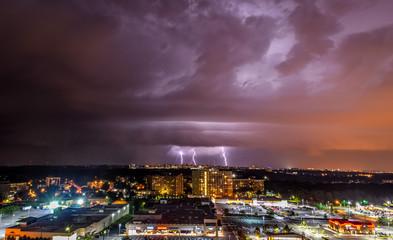 Fototapeta na wymiar Lightning and heavy clouds over the US capital