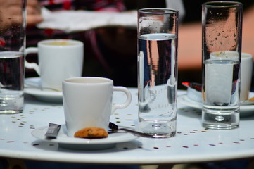 Coffee and tea with sweets