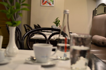 Coffee and tea with sweets