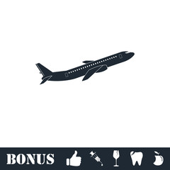 Airplane icon flat