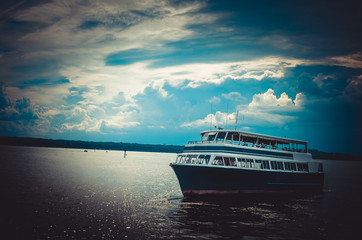 A beautiful boat in the waters of the Potomac River of Maryland