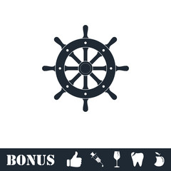 Obraz premium Rudder icon flat