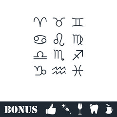 Zodiac icon flat