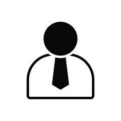 Black solid icon for employee
