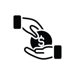 Black solid icon for give money