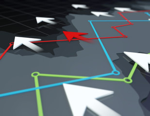 Fototapeta premium Financial stock market chart, career success arrow with statistic chart