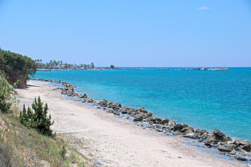Beach and sea on the island Kos in Greece