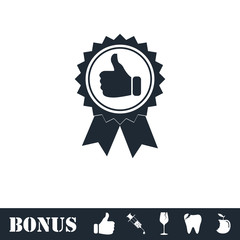 Banner ribbon Thumb up icon flat