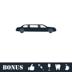 Limousine icon flat