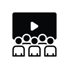 Black solid icon for cinema theatre